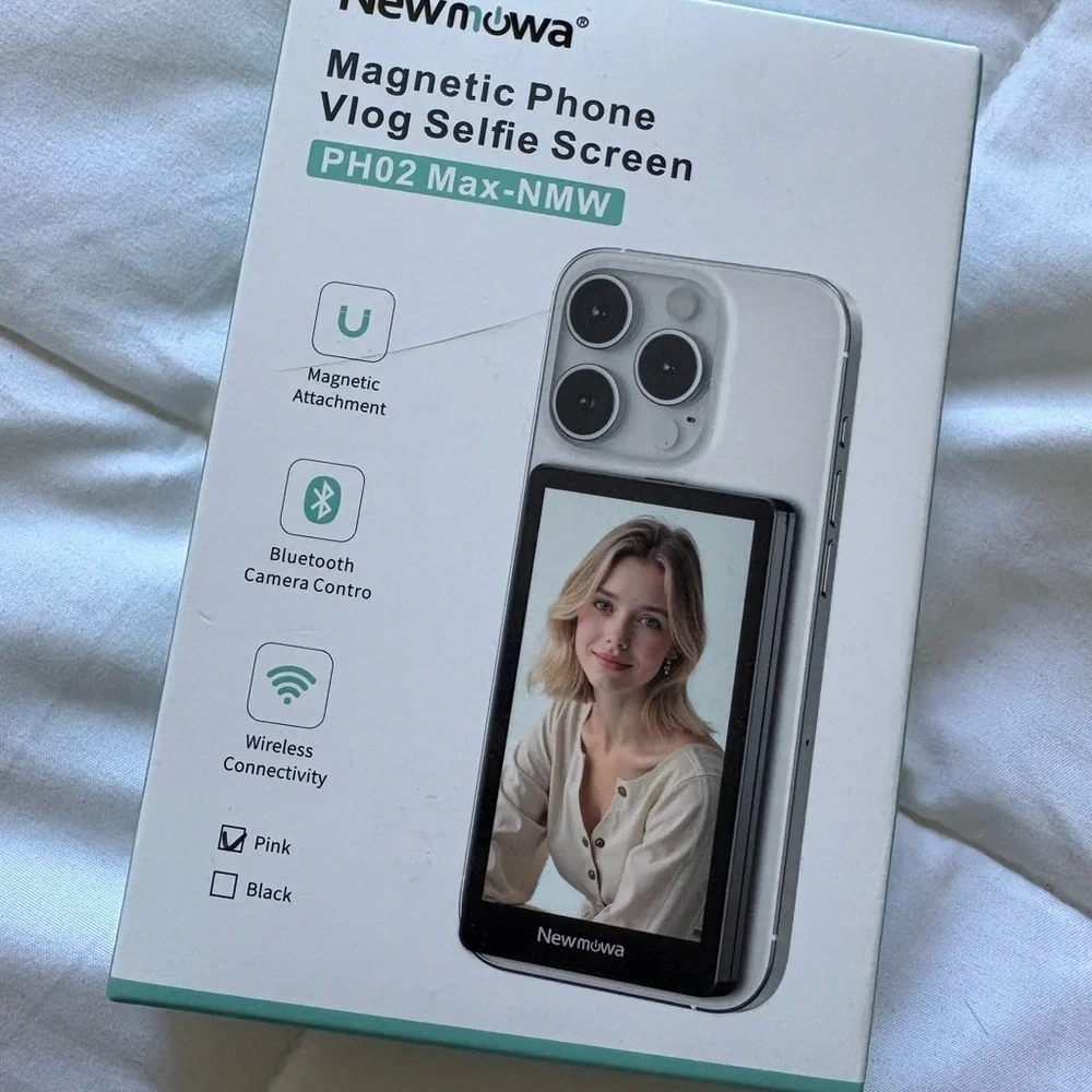 PH02 Max-NMW Magnetic Phone Vlog Selfie Screen - Pink and Black